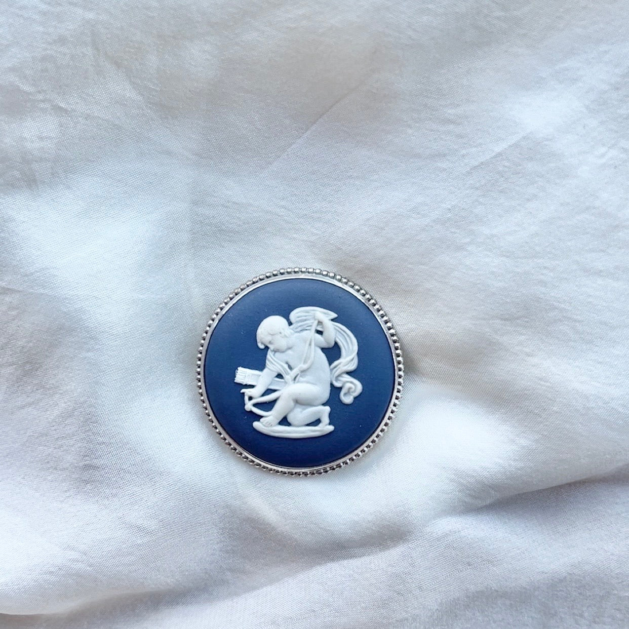 Sterling Silver Vintage Wedgwood Cupid Brooch