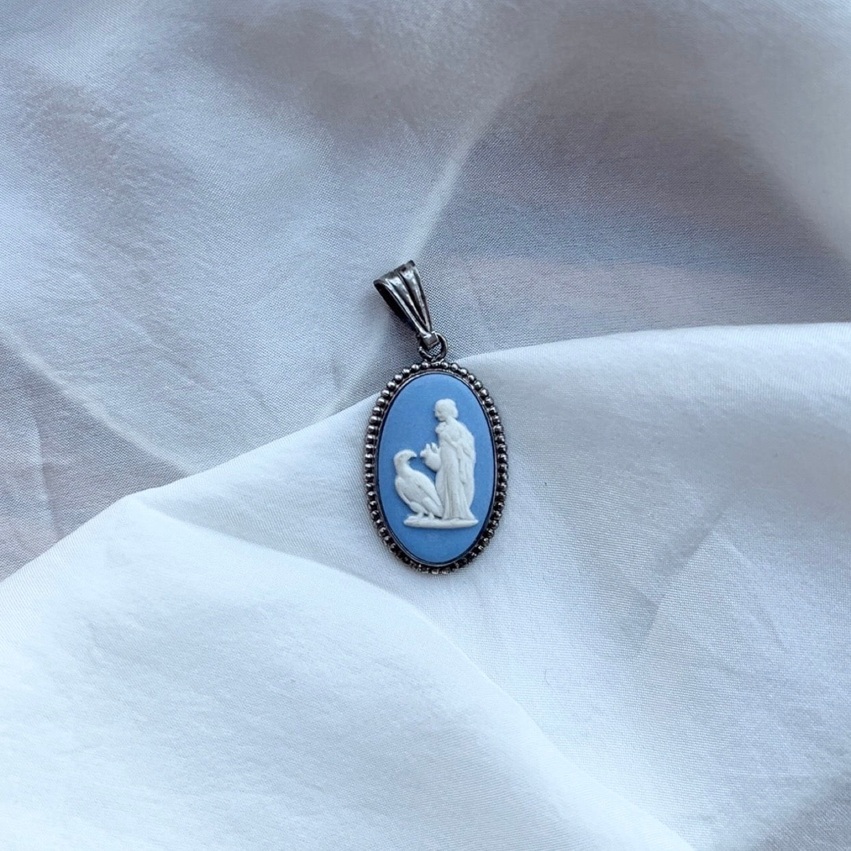 Sterling Silver Vintage Wedgwood Pendant
