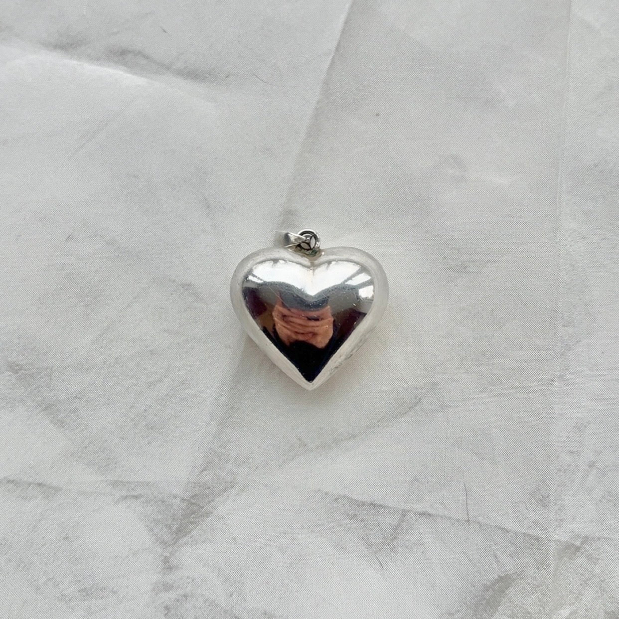 Sterling Silver Puffy Heart Pendant