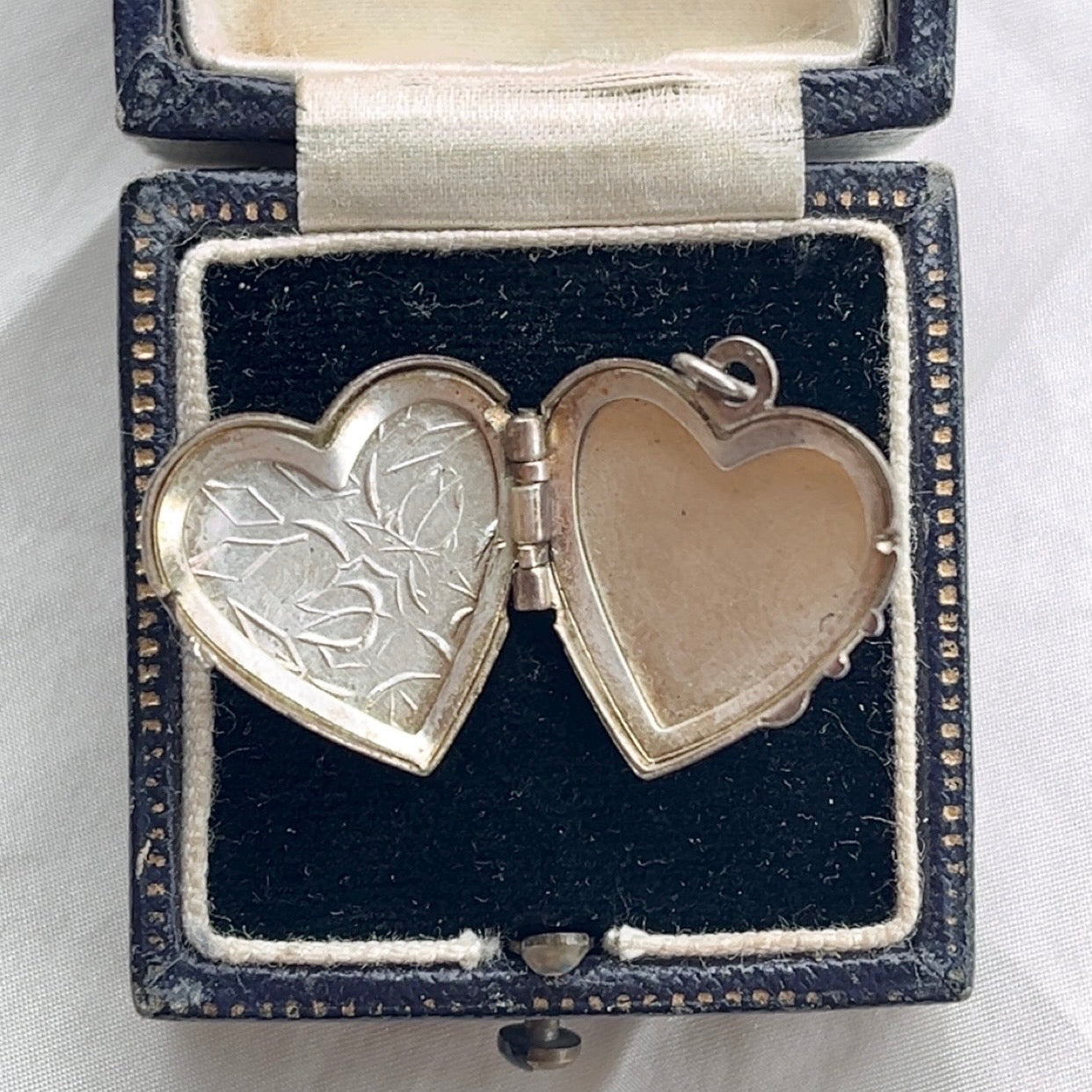 Sterling Silver Vintage Etched Floral Heart Locket