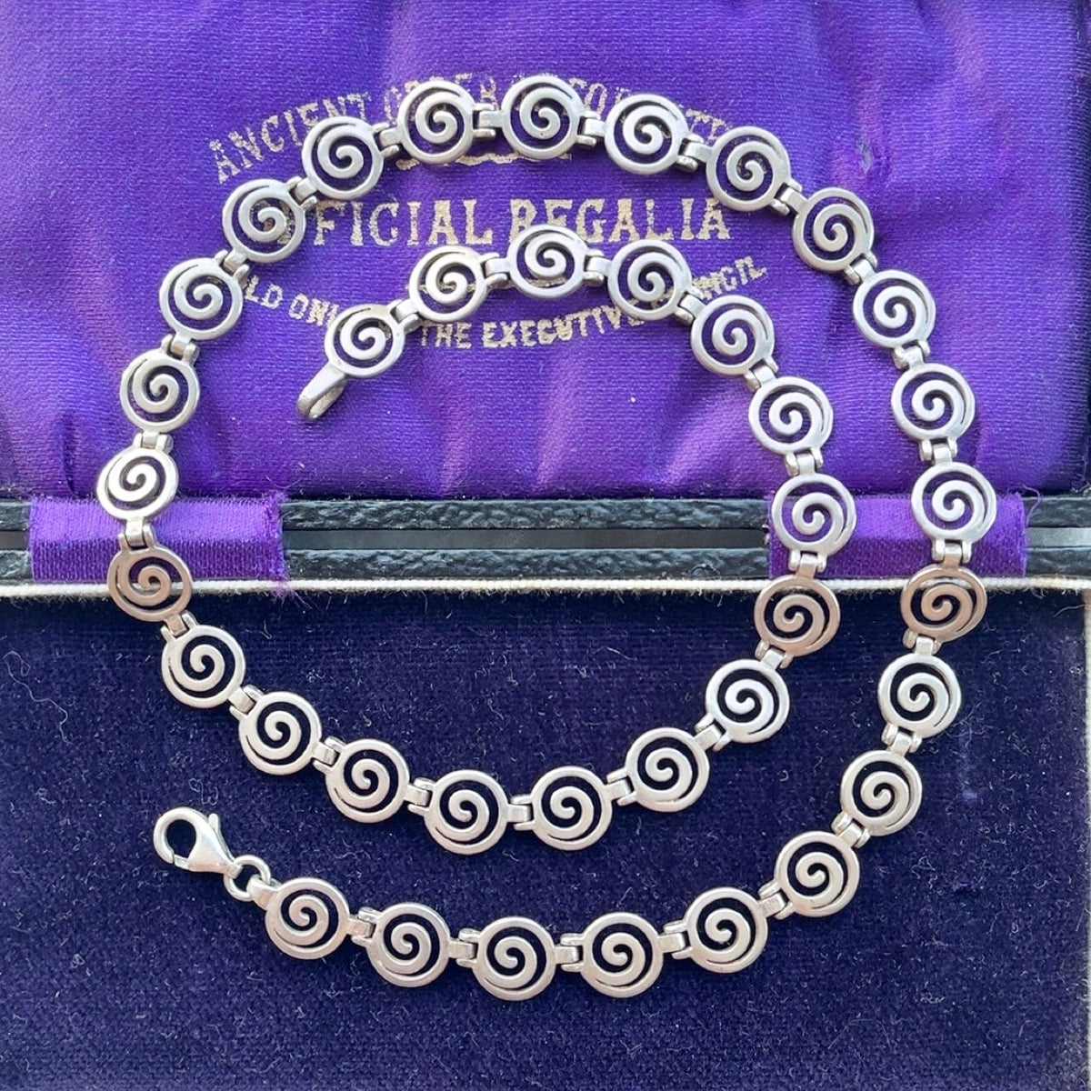 Sterling Silver Spiral Necklace 17”