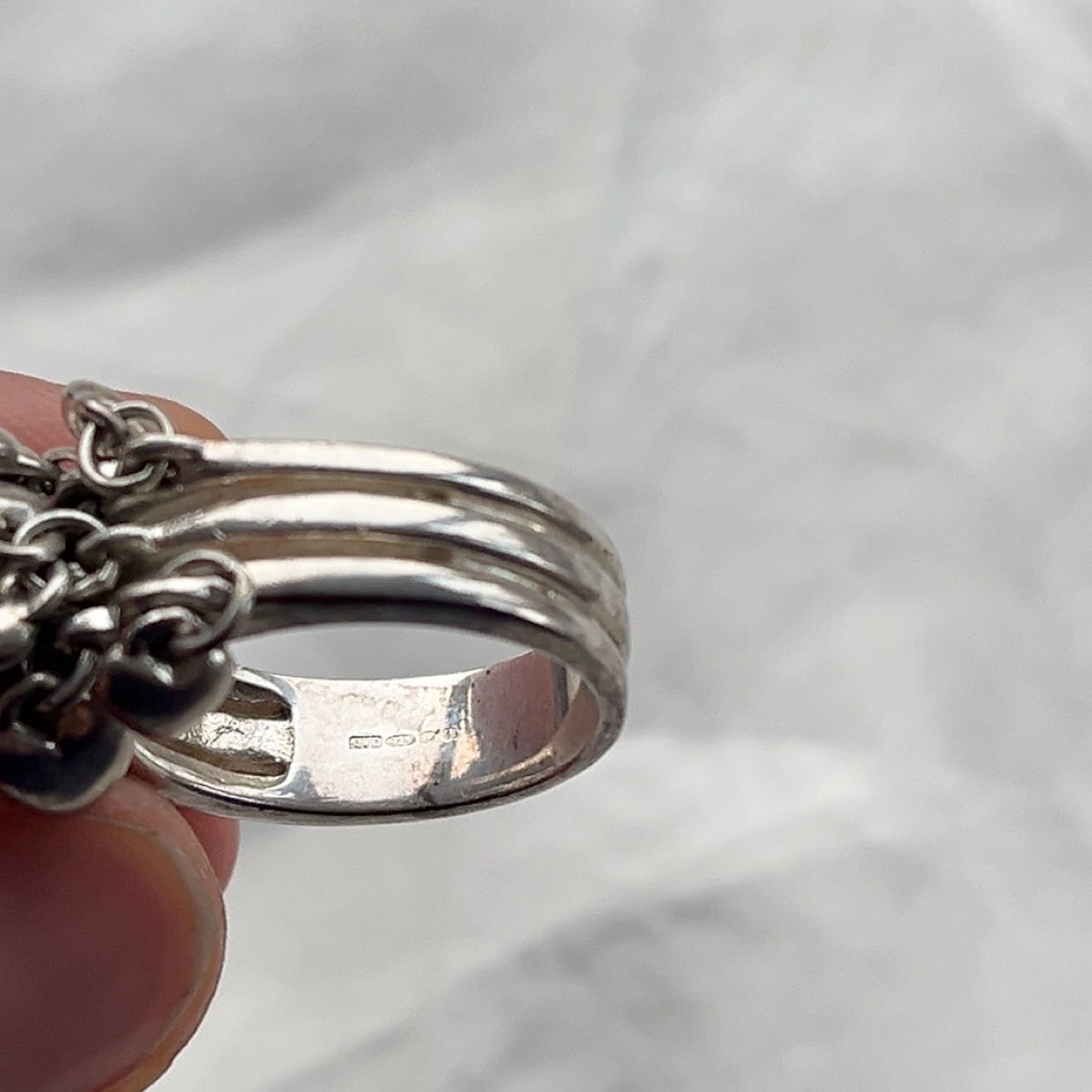 Sterling Silver Chunky Multi Heart Ring