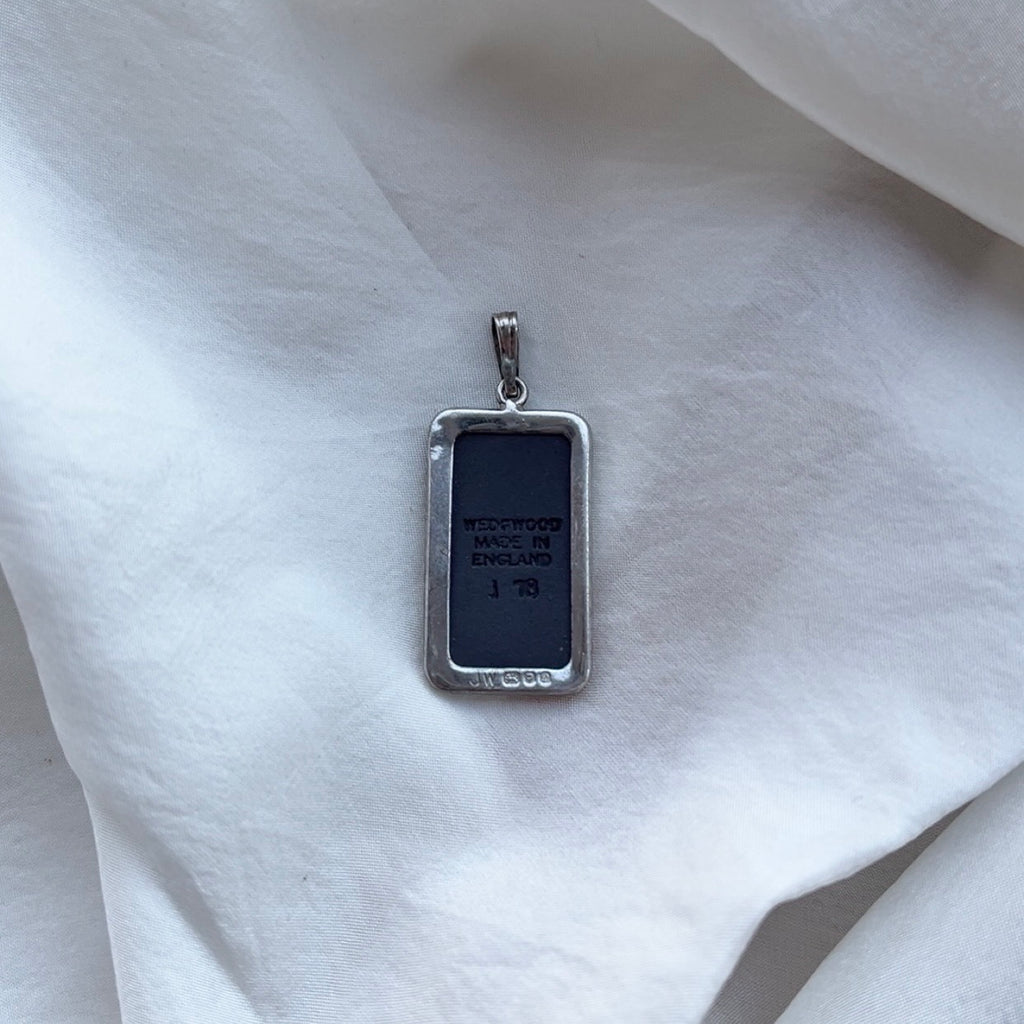 Sterling Silver Vintage Black & White Wedgwood Pendant