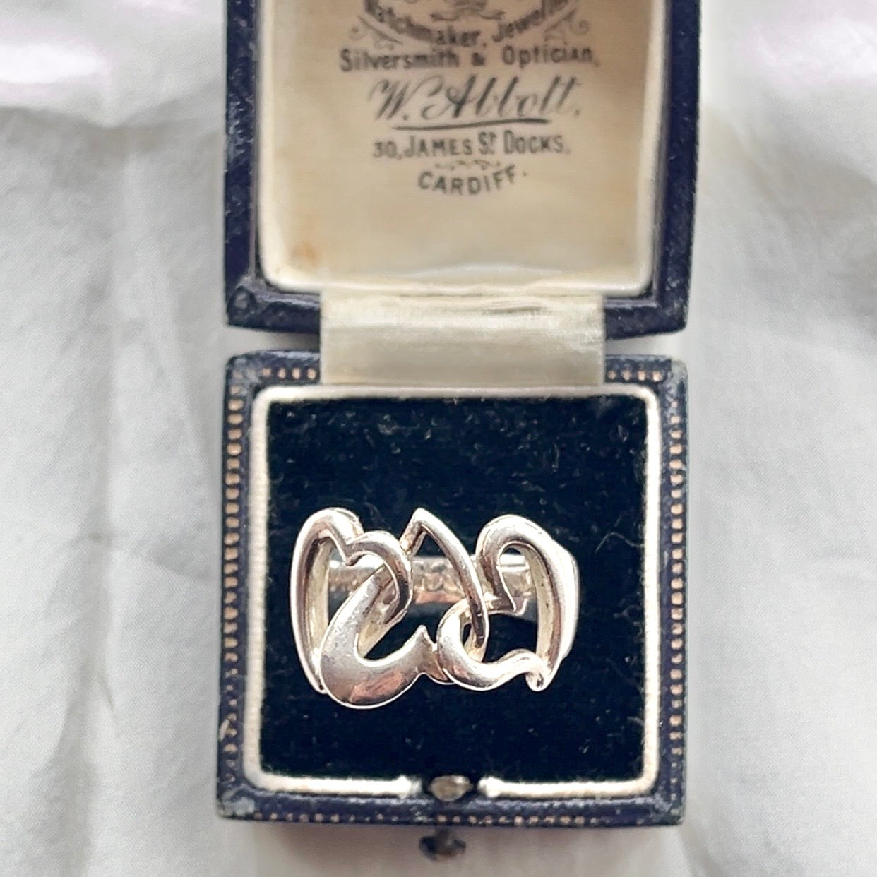 Sterling Silver Chunky Abstract Interwoven Heart Ring