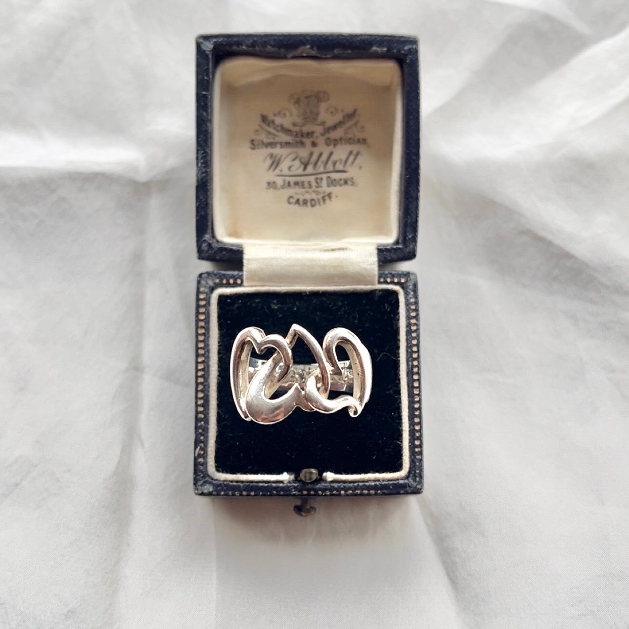 Sterling Silver Chunky Abstract Interwoven Heart Ring