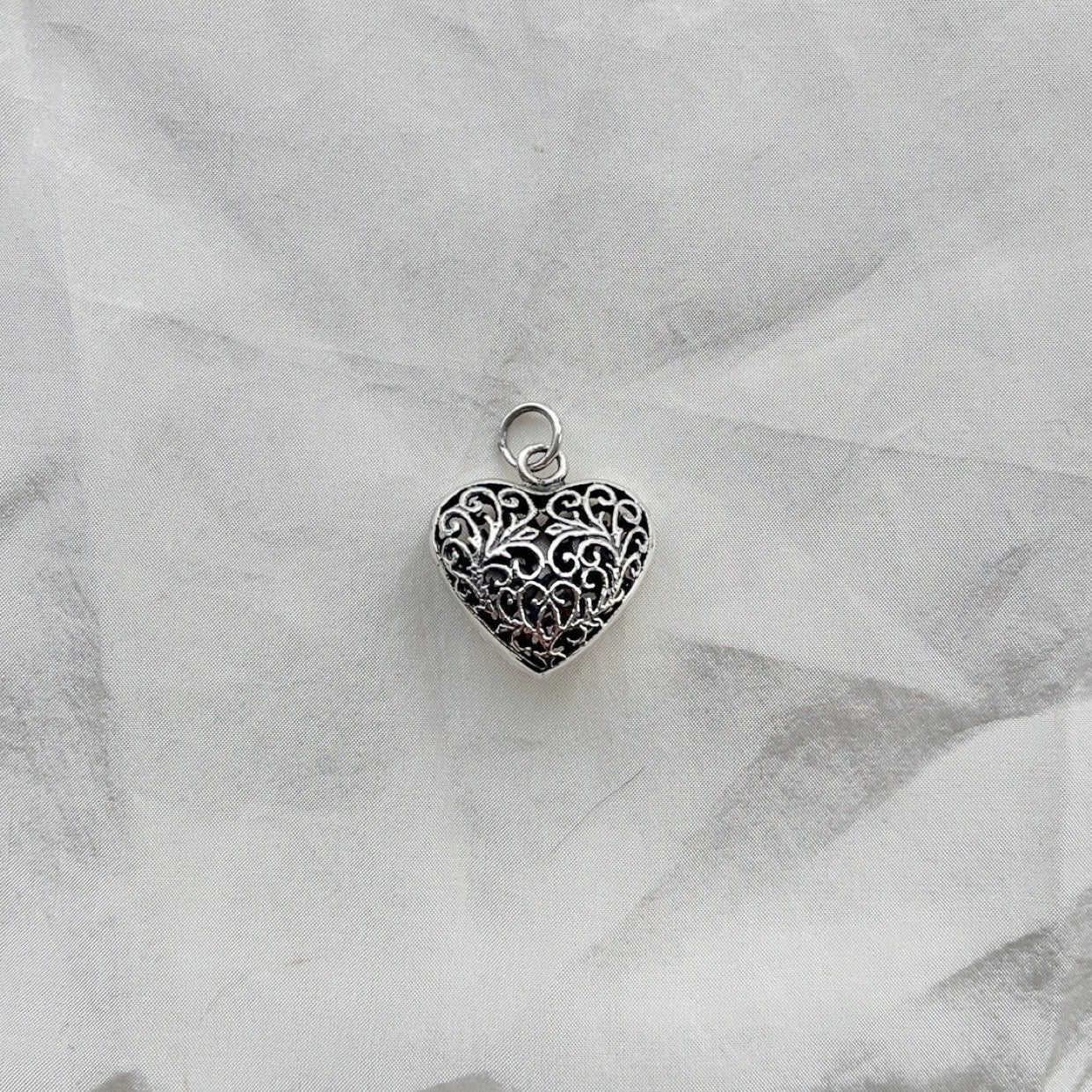 Sterling Silver Ornate Heart Pendant