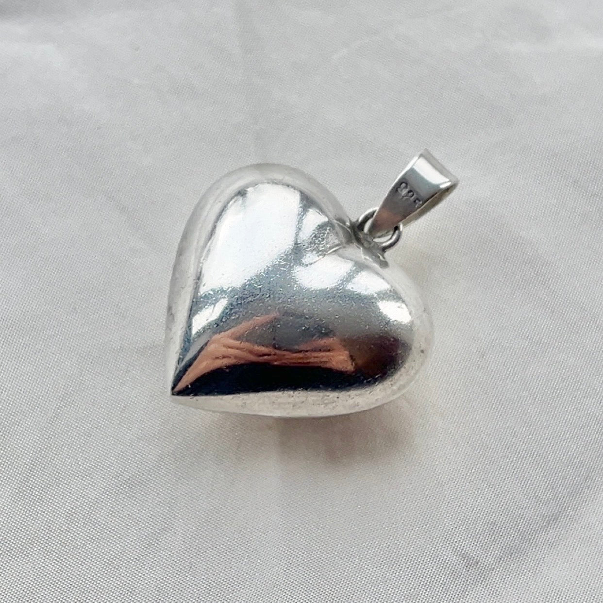 Sterling Silver Puffy Heart Pendant