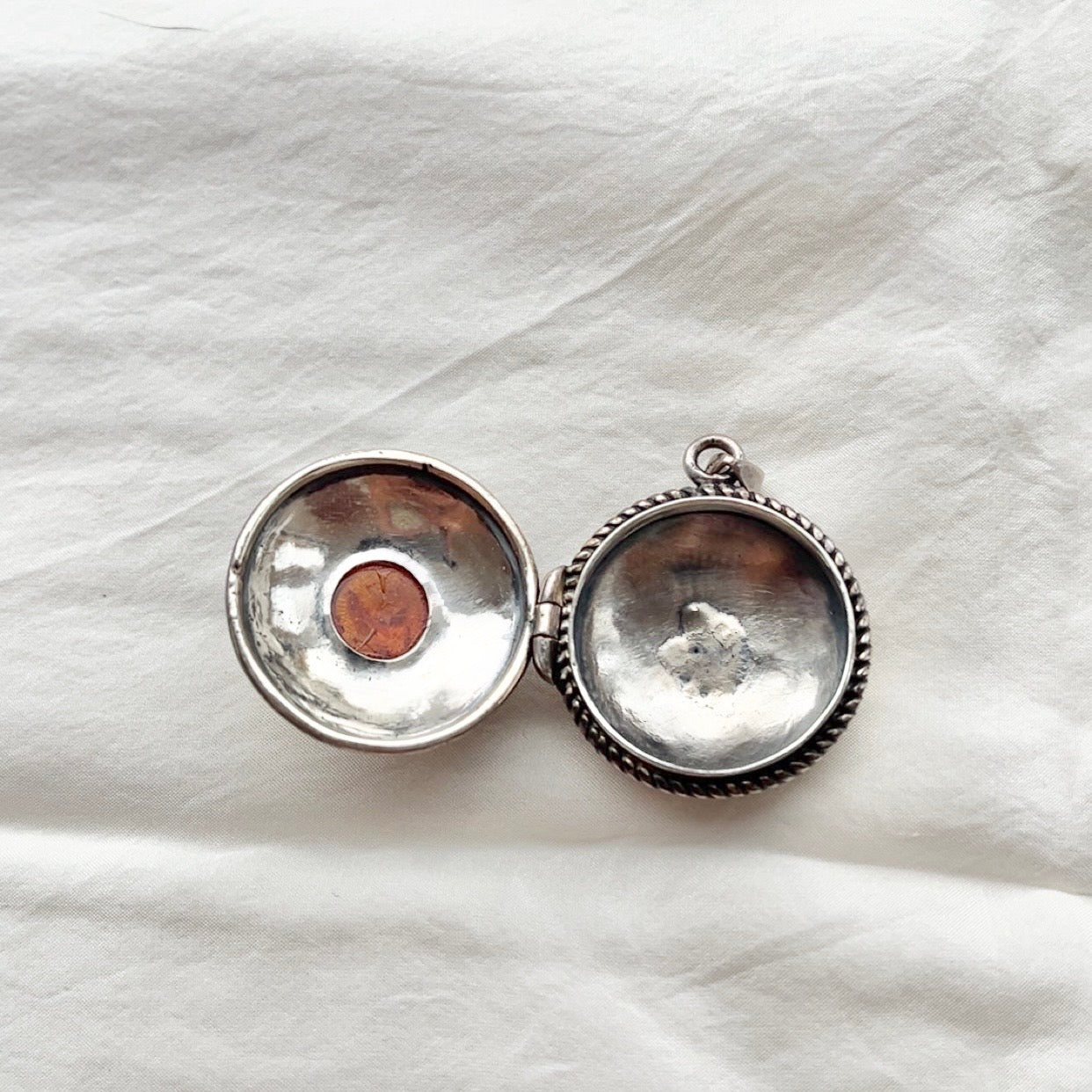 Sterling Silver Amber Celtic Poison Locket