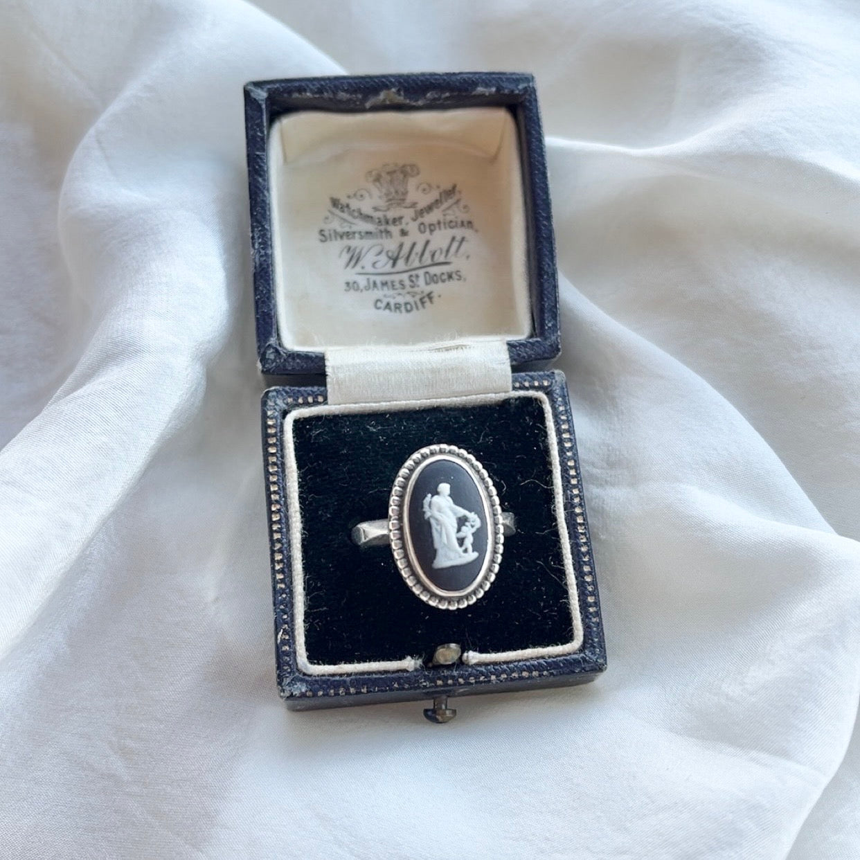 Sterling Silver Vintage Wedgwood Ring Size N