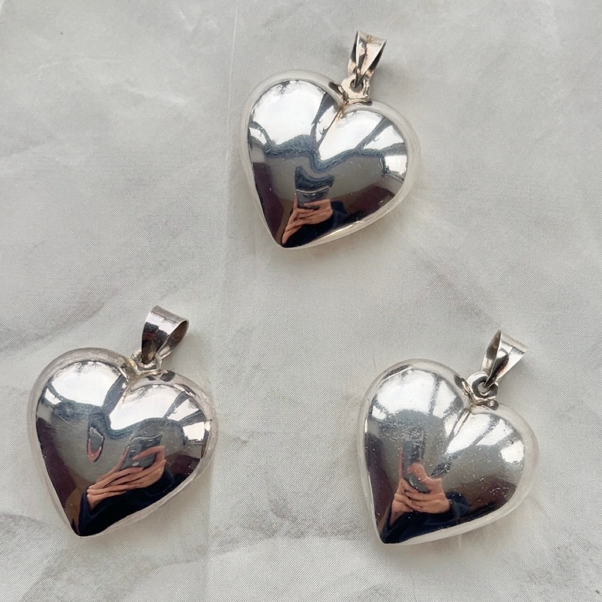 Sterling Silver Large Puffy Heart Pendant