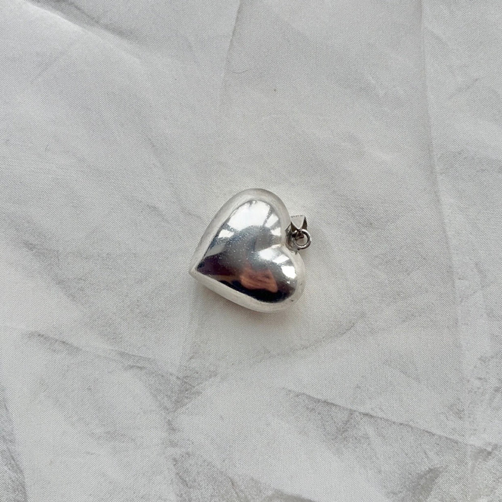 Sterling Silver Puffy Heart Pendant