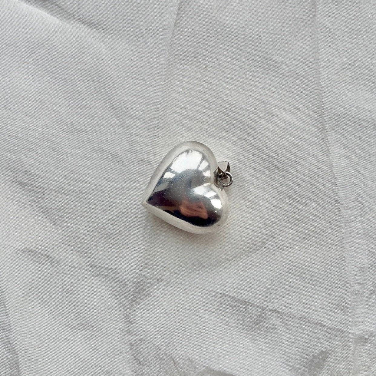 Sterling Silver Puffy Heart Pendant