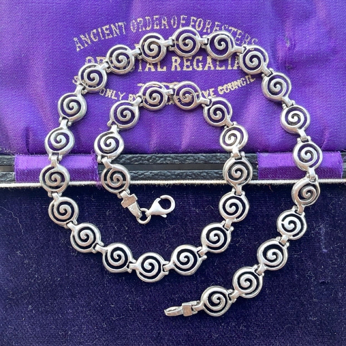 Sterling Silver Spiral Necklace 16.5”
