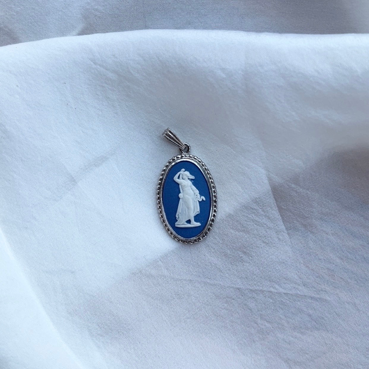 Sterling Silver Vintage Wedgwood Pendant