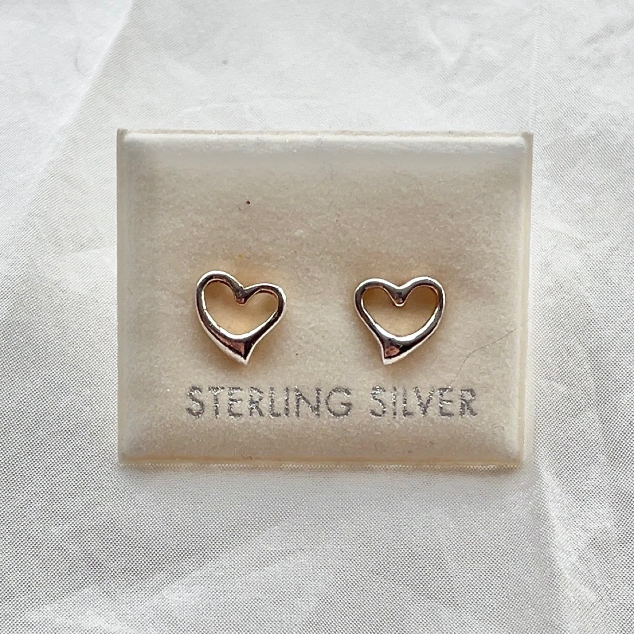 Sterling Silver Melty Heart Studs