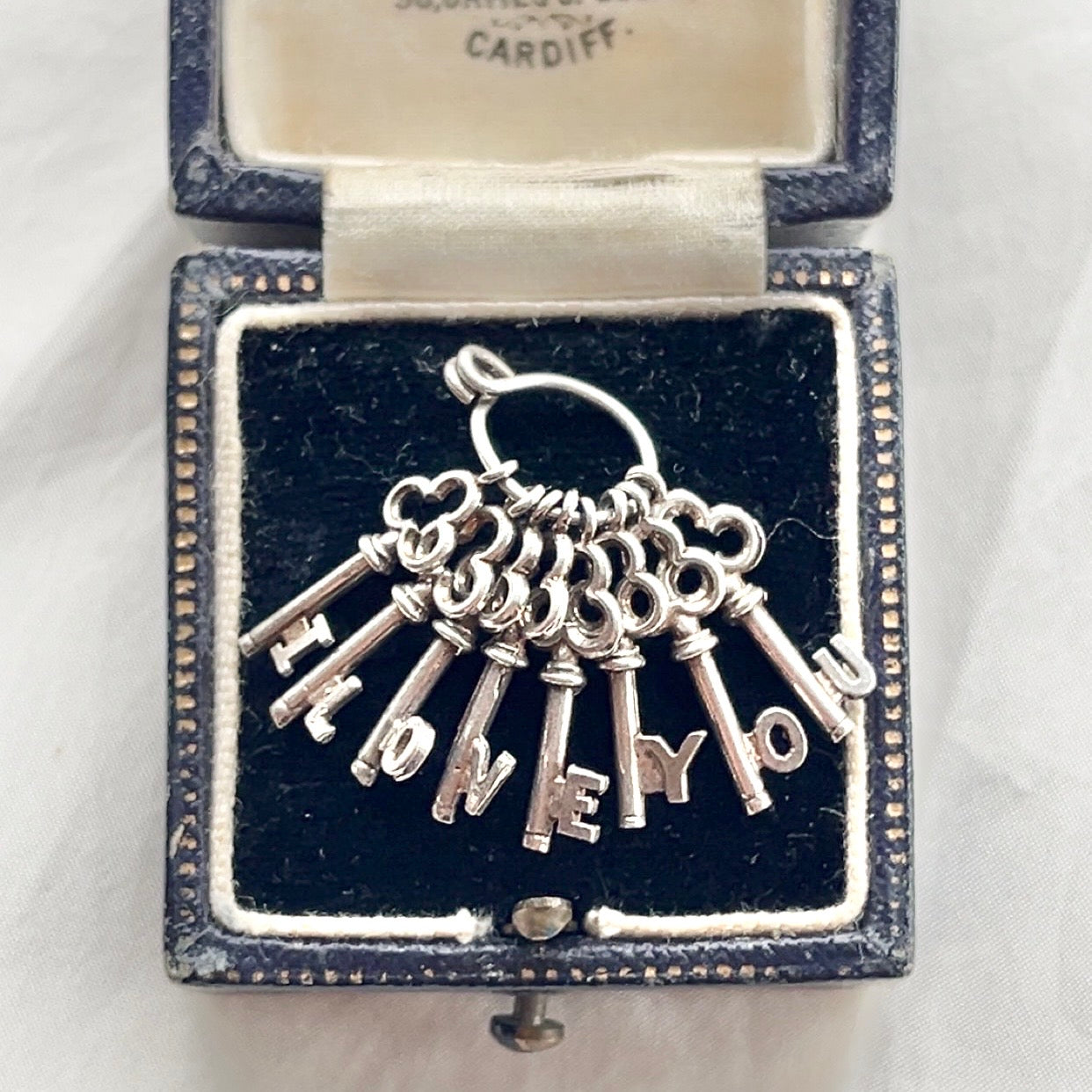 Sterling Silver Vintage “I love you” Keys Charms