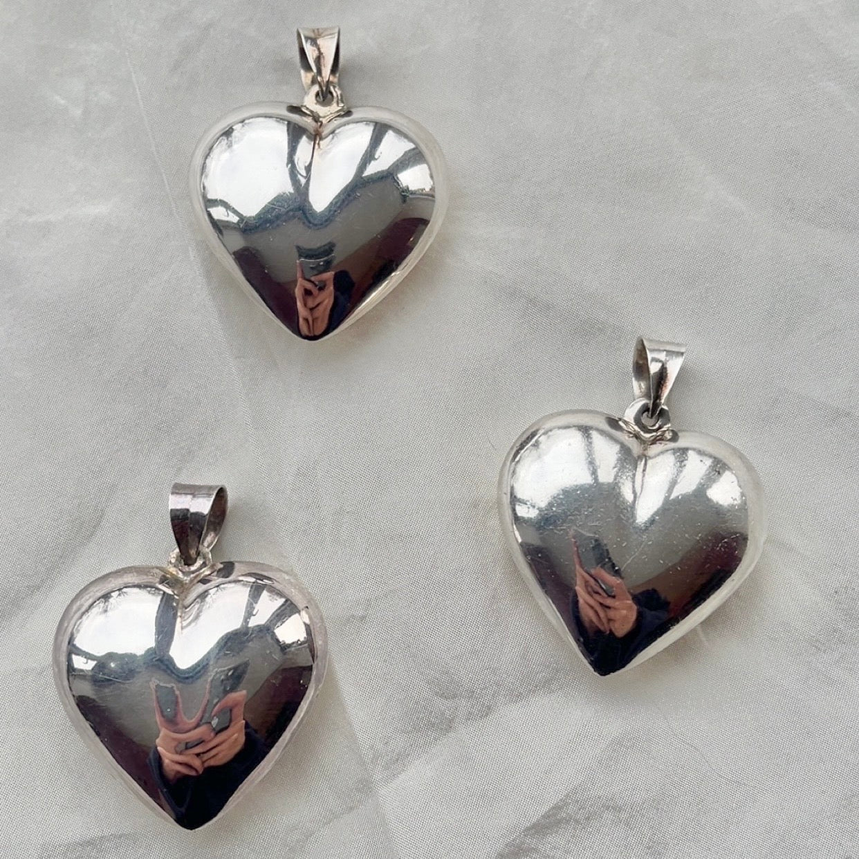 Sterling Silver Large Puffy Heart Pendant