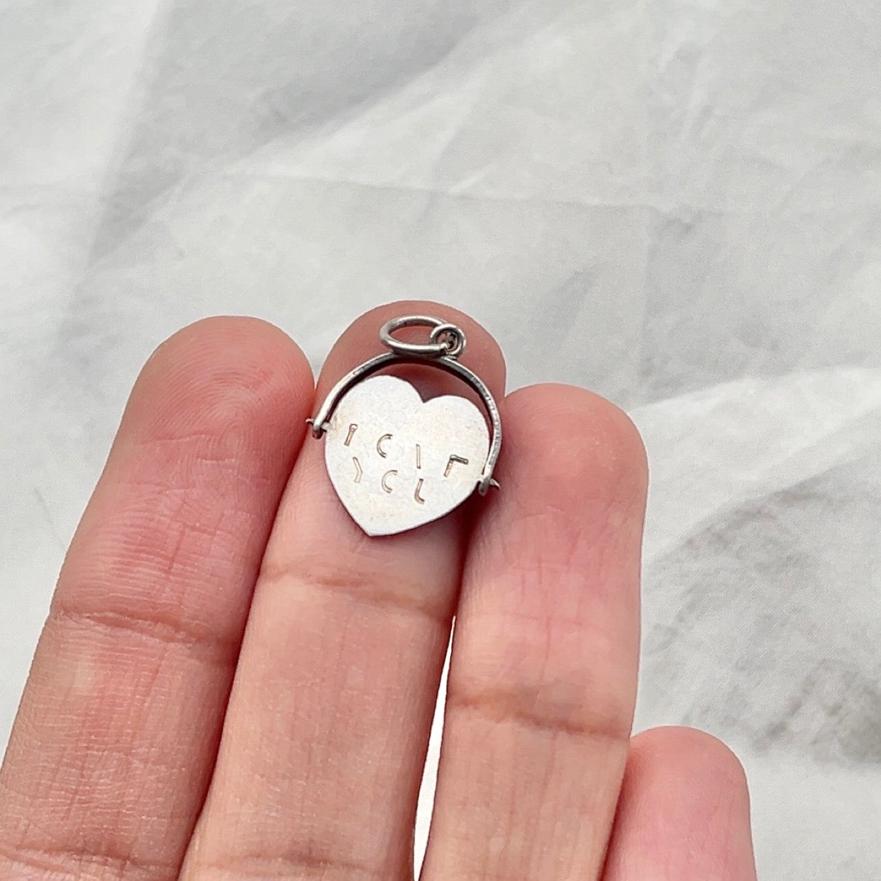 Sterling Silver Vintage “I love you” Spinner Charm