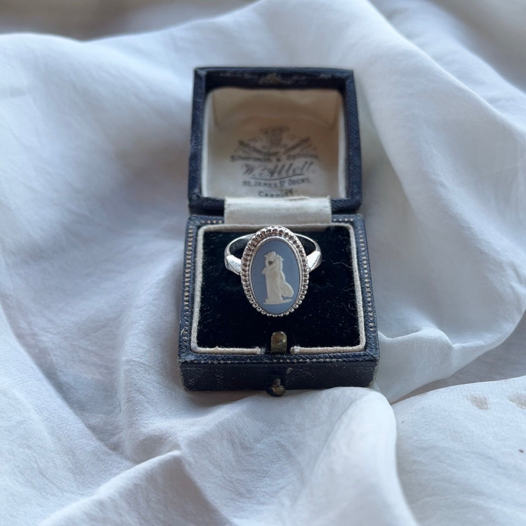 Sterling Silver Vintage Wedgwood Ring Size N