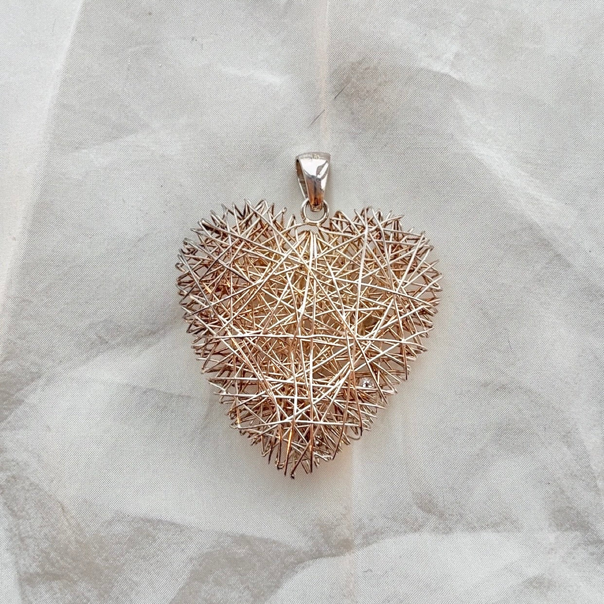 Sterling Silver Milor Large Wire Heart