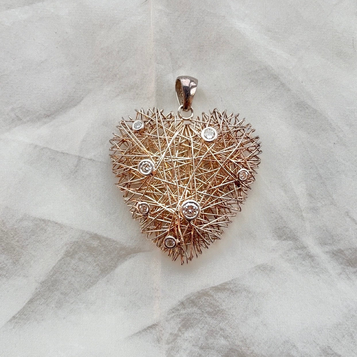 Sterling Silver Milor Large Wire Heart